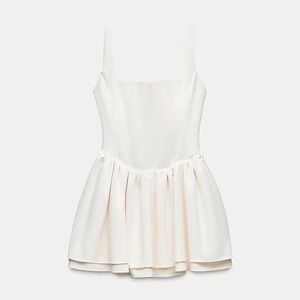 NWT! Zara White Corset Minimalist Coquette Formal Bridal Mini Dress Small